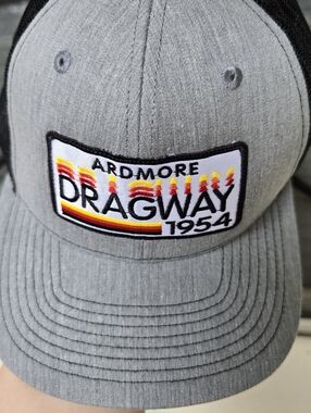 NWOT Richardson 112 Trucker Hat Grey/Black  Ardmore Dragway 1854 Hot Rod Cap